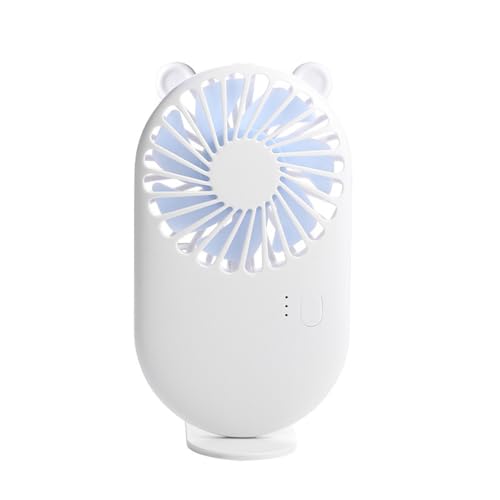 Mateju Handventilator, Mini Ventilator Akku Aufladbar USB Mini Hand Fan, Kleiner Ventilator mit 3 Geschwindigkeiten 800mAh, Portable Fan für Reisen Büro Zuhause (Weißer Bär) von Mateju