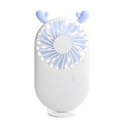 Mateju Handventilator, Mini Ventilator Akku Aufladbar USB Mini Hand Fan, Kleiner Ventilator mit 3 Geschwindigkeiten 800mAh, Portable Fan für Reisen Büro Zuhause (Weißer Hirsch) von Mateju