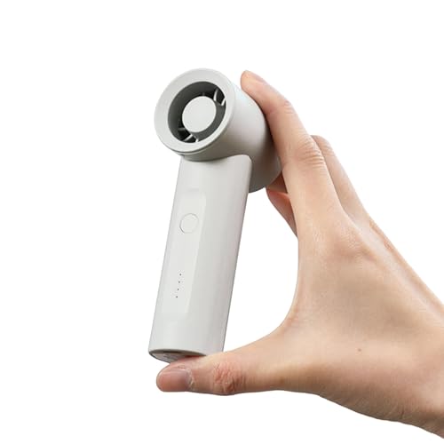 Mateju Handventilator, Mini Ventilator Akku Aufladbar USB Mini Hand Fan, Kleiner Ventilator mit 4 Geschwindigkeiten 2000mAh, Portable Fan für Reisen Büro Zuhause (Weißer) von Mateju