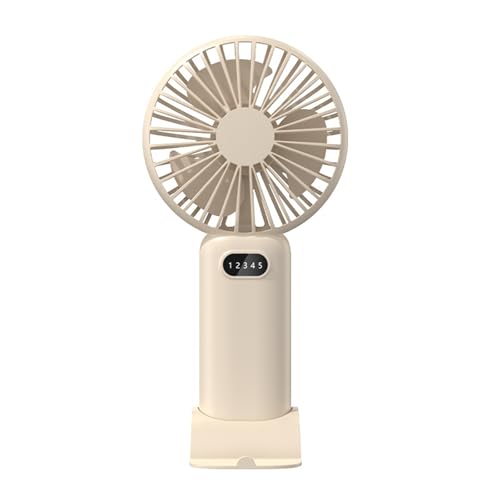 Mateju Handventilator, Mini Ventilator Akku Aufladbar USB Mini Hand Fan, Kleiner Ventilator mit 5 Geschwindigkeiten, Portable Fan für Reisen Büro Zuhause (Beige) von Mateju