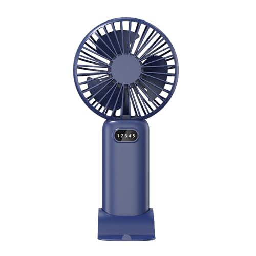 Mateju Handventilator, Mini Ventilator Akku Aufladbar USB Mini Hand Fan, Kleiner Ventilator mit 5 Geschwindigkeiten, Portable Fan für Reisen Büro Zuhause (Dunkelblau) von Mateju