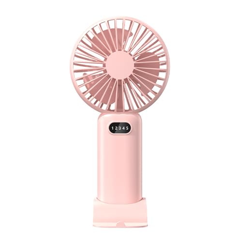 Mateju Handventilator, Mini Ventilator Akku Aufladbar USB Mini Hand Fan, Kleiner Ventilator mit 5 Geschwindigkeiten, Portable Fan für Reisen Büro Zuhause (Rosa) von Mateju