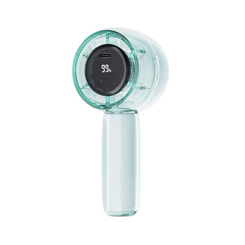 Mateju Handventilator, Mini Ventilator Akku Aufladbar USB Mini Hand Fan, Transparent Kleiner Ventilator mit 4 Geschwindigkeiten 1800mAh, Portable Fan für Reisen Büro Zuhause (Grün) von Mateju