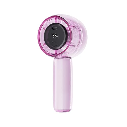 Mateju Handventilator, Mini Ventilator Akku Aufladbar USB Mini Hand Fan, Transparent Kleiner Ventilator mit 4 Geschwindigkeiten 1800mAh, Portable Fan für Reisen Büro Zuhause (Lila) von Mateju