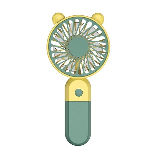 Mateju Handventilator, Wiederaufladbar USB Ventilator, Tragbarer Leise Mini Ventilator, Kleiner Taschenventilator mit 3 Geschwindigkeitsstufen für Reisen Büro Zuhause (Grün,1pc) von Mateju