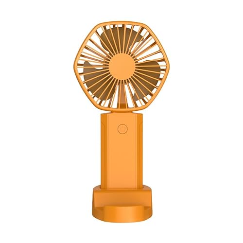 Mateju Handventilator, Wiederaufladbar USB Ventilator, Tragbarer Leise Mini Ventilator, Kleiner Taschenventilator mit 3 Geschwindigkeitsstufen für Reisen Büro Zuhause (Orange,1pc) von Mateju