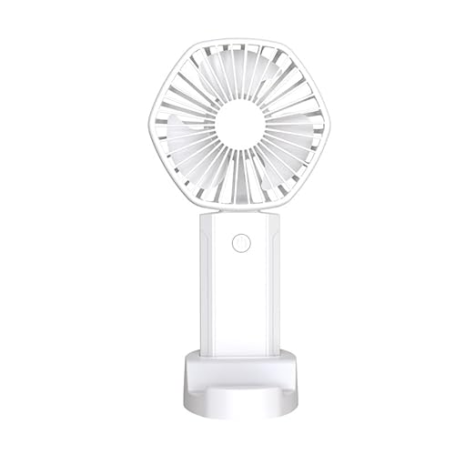 Mateju Handventilator, Wiederaufladbar USB Ventilator, Tragbarer Leise Mini Ventilator, Kleiner Taschenventilator mit 3 Geschwindigkeitsstufen für Reisen Büro Zuhause (Weiß,1pc) von Mateju