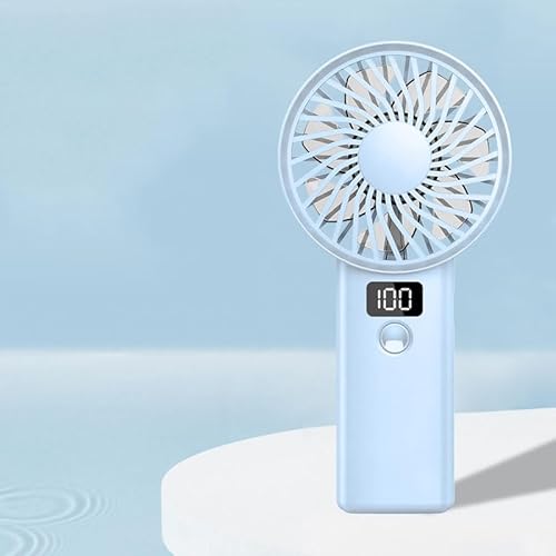 Mateju Handventilator, Wiederaufladbar USB Ventilator, Tragbarer Leise Mini Ventilator, Kleiner Taschenventilator mit 5 Geschwindigkeitsstufen für Reisen Büro Zuhause (Blau,1pc) von Mateju