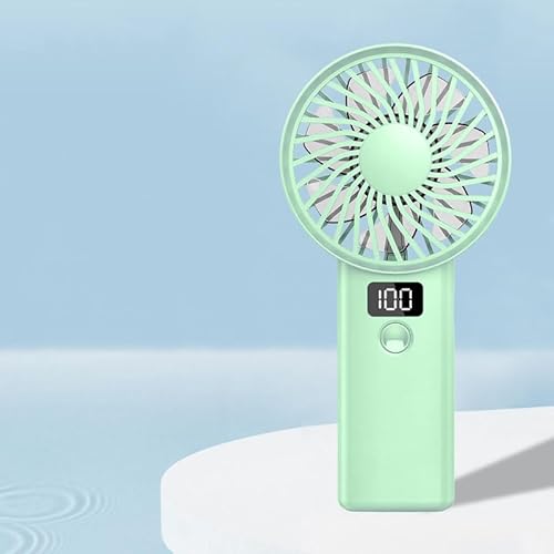 Mateju Handventilator, Wiederaufladbar USB Ventilator, Tragbarer Leise Mini Ventilator, Kleiner Taschenventilator mit 5 Geschwindigkeitsstufen für Reisen Büro Zuhause (Grün,1pc) von Mateju