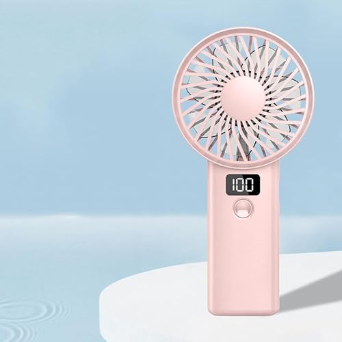 Mateju Handventilator, Wiederaufladbar USB Ventilator, Tragbarer Leise Mini Ventilator, Kleiner Taschenventilator mit 5 Geschwindigkeitsstufen für Reisen Büro Zuhause (Rosa,1pc) von Mateju