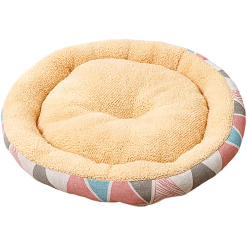 Mateju Hundebett Plüsch Donut, Plüsch Haustierbett Katzenbett Flauschig Warme Hundekissen Strapazierfähig Katzenkissen Waschbar für Mittelgroße Kleine Hunde Katzen (Rosa,Durchmesser 35cm) von Mateju