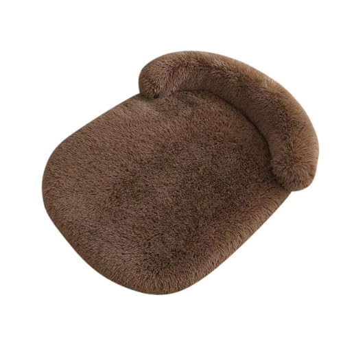 Mateju Hundebett Rechteckig Flauschig, Plüsch Haustierbett Katzenbett Abnehmbar Waschbar Flauschig Weiche Warme Hundekissen mit rutschfest Unterseite Katzenkissen (Kaffeefarbe,S 65x50cm) von Mateju