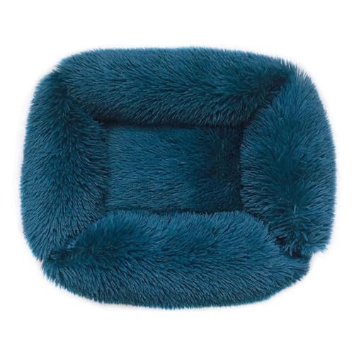 Mateju Hundebett Rechteckig Flauschig, Plüsch Haustierbett Katzenbett Flauschig Weiche Warme Hundekissen mit rutschfest Unterseite Katzenkissen Waschbar (Marineblau A,XS 43x35cm) von Mateju