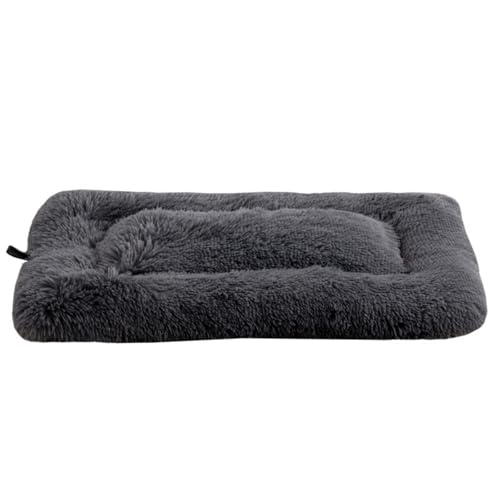 Mateju Hundebett Rechteckig Flauschig, Plüsch Haustierbett Katzenbett Flauschig Weiche Warme Hundekissen mit rutschfest Unterseite Katzenkissen für Mittelgroße Kleine (Dunkelgrau,S 60x40cm) von Mateju