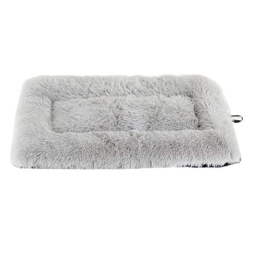 Mateju Hundebett Rechteckig Flauschig, Plüsch Haustierbett Katzenbett Flauschig Weiche Warme Hundekissen mit rutschfest Unterseite Katzenkissen für Mittelgroße Kleine (Hellgrau,S 60x40cm) von Mateju