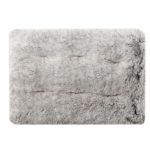 Mateju Hundebett Rechteckig Flauschig, Plüsch Haustierbett Katzenbett Flauschig Weiche Warme Hundekissen mit rutschfest Unterseite Katzenkissen für Mittelgroße Kleine (Hellgrau A,XS 45x30cm) von Mateju