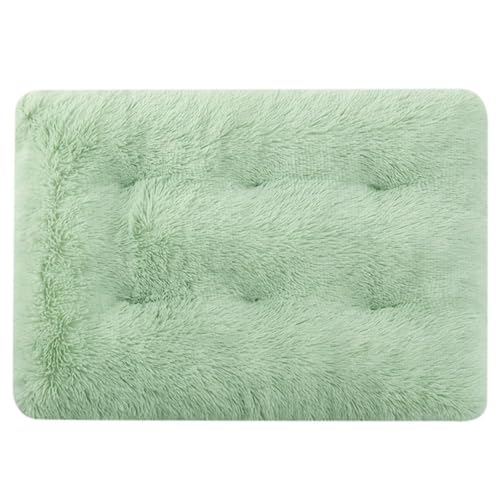 Mateju Hundebett Rechteckig Flauschig, Plüsch Haustierbett Katzenbett Flauschig Weiche Warme Hundekissen mit rutschfest Unterseite Katzenkissen für Mittelgroße Kleine (Hellgrün,S 55x40cm) von Mateju