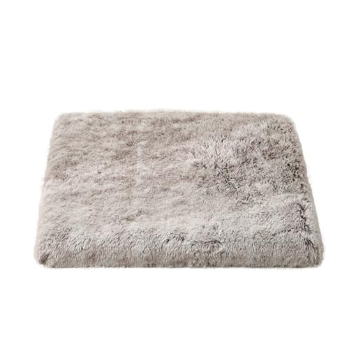 Mateju Hundebett Rechteckig Flauschig, Plüsch Haustierbett Katzenbett Flauschig Weiche Warme Hundekissen mit rutschfest Unterseite & Reißverschluss Katzenkissen, Abnehmbar (Weiß + Braun,90x70cm) von Mateju