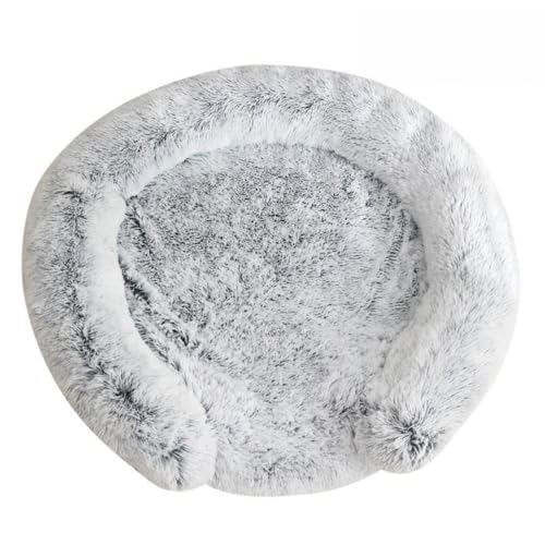 Mateju Hundebett Runden Flauschig, Plüsch Haustierbett Katzenbett Flauschig Weiche Warme Hundekissen mit rutschfest Unterseite Katzenkissen Waschbar für Mittelgroße Kleine (Grau,60cm) von Mateju