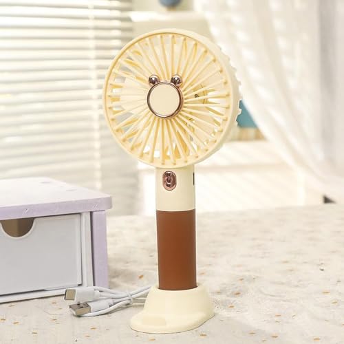 Mateju Mini Ventilator, Handventilator Akku Aufladbar USB Mini Hand Fan, Einstellbare Windgeschwindigkeit Portable Fan für Reisen Büro Zuhause, Summer Must Haves (Beige,2PCS) von Mateju