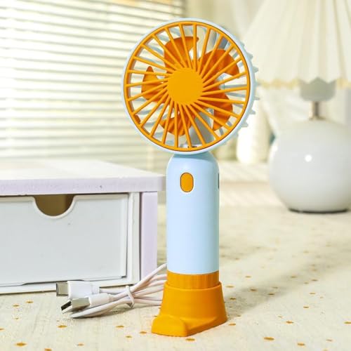 Mateju Mini Ventilator, Handventilator Akku Aufladbar USB Mini Hand Fan, Einstellbare Windgeschwindigkeit Portable Fan für Reisen Büro Zuhause, Summer Must Haves (Blaues Café,1PC) von Mateju