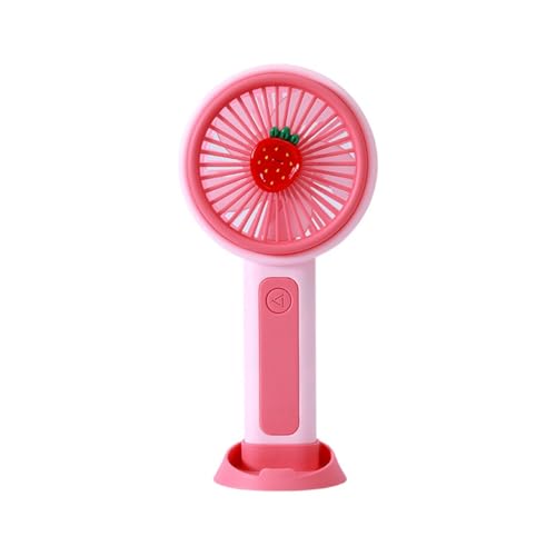 Mateju Mini Ventilator, Handventilator Akku Aufladbar USB Mini Hand Fan, Einstellbare Windgeschwindigkeit Portable Fan für Reisen Büro Zuhause, Summer Must Haves (Erdbeeren,2PCS) von Mateju