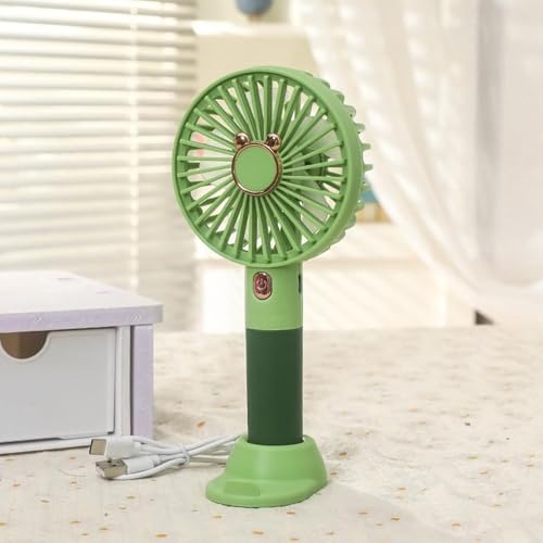 Mateju Mini Ventilator, Handventilator Akku Aufladbar USB Mini Hand Fan, Einstellbare Windgeschwindigkeit Portable Fan für Reisen Büro Zuhause, Summer Must Haves (Grün,2PCS) von Mateju