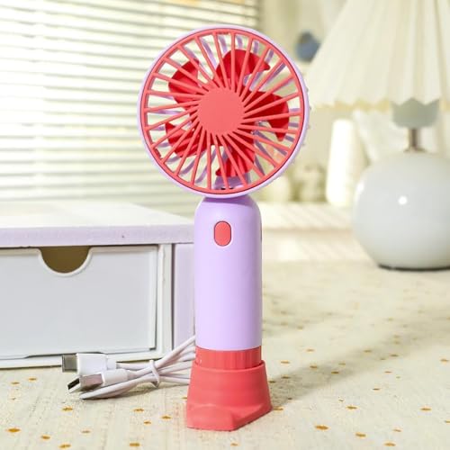 Mateju Mini Ventilator, Handventilator Akku Aufladbar USB Mini Hand Fan, Einstellbare Windgeschwindigkeit Portable Fan für Reisen Büro Zuhause, Summer Must Haves (Rot Lila,2PCS) von Mateju