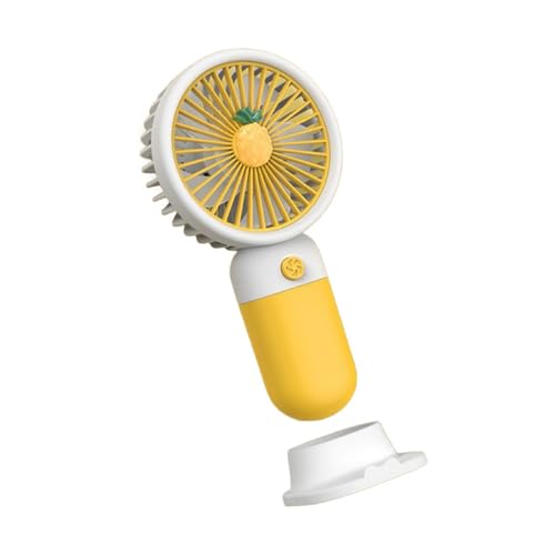 Mateju Mini Ventilator, Handventilator Akku Aufladbar USB Mini Hand Fan, Starker Leise Portable Fan für Reisen Büro Zuhause, Summer Must Haves (Ananas) von Mateju