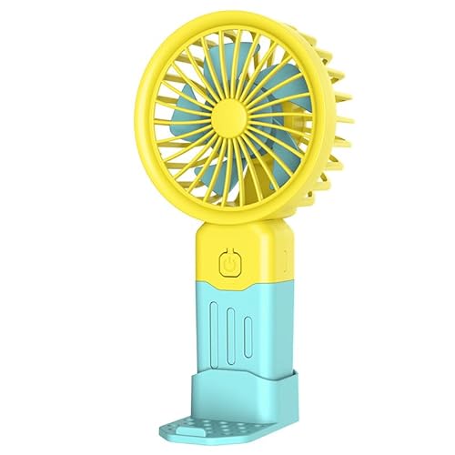 Mateju Mini Ventilator, Handventilator Aufladbar USB Mini Hand Fan, Ventilator Klein Akku Portable für Reisen Büro Zuhause, Summer Must Haves (Gelb-Blau,1pcs) von Mateju