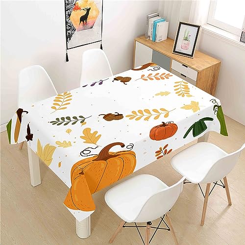 Mateju Rechteckig Tischdecke, 3D-Kürbis-Druck Tischdecke Abwaschbar Splash und Stain Tischtuch, Gartentischdecke Tisch Schutz für Speisesaal, Küche (Kürbis 2,140x180cm) von Mateju