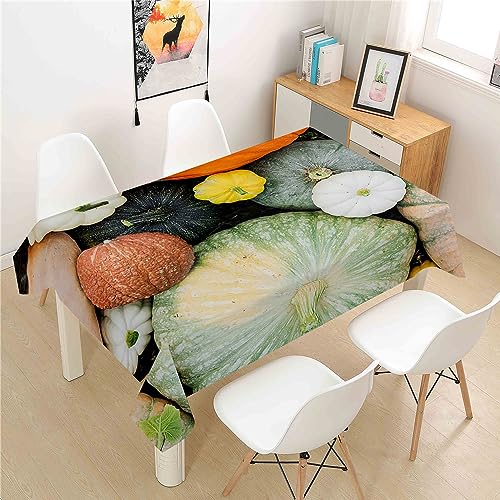Mateju Rechteckig Tischdecke, 3D-Kürbis-Druck Tischdecke Abwaschbar Splash und Stain Tischtuch, Gartentischdecke Tisch Schutz für Speisesaal, Küche (Kürbis 6,150x300cm) von Mateju