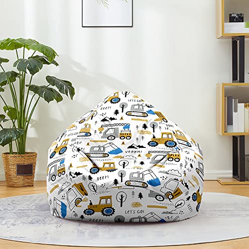 Mateju Sitzsack, Gemütlich Sitzsack Kinder, Sitzsack Erwachsene Oder als Gaming Bean Bag 3D Cartoon Bagger, Garten Relaxo Sitzsack Geeignet für Lnnen Oder Balkon zum Liegen (XL,Bagger) von Mateju