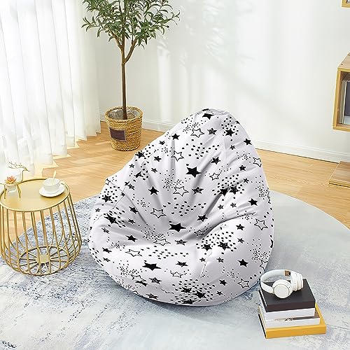 Mateju Sitzsack, Gemütlich Sitzsack Kinder, Sitzsack Erwachsene oder als Gaming Bean Bag, 3D-Goldener Stern Blume Garten Relaxo Sitzsack Geeignet für Lnnen Oder Außen zum Liegen Oder Sitzen (L,Weiß) von Mateju