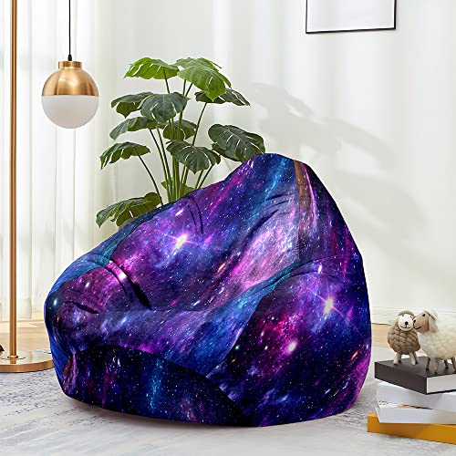 Mateju Sitzsack, Gemütlich Sitzsack Kinder, Sitzsack Erwachsene oder als Gaming Bean Bag, 3D-Schillernde Sterne Stern Blume Garten Relaxo Sitzsack Geeignet für Lnnen Oder Außen (L,Violette Sterne) von Mateju