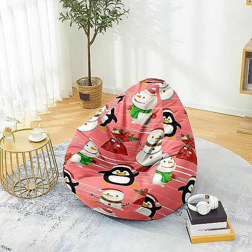 Mateju Sitzsack, Gemütlich Sitzsack Kinder, Sitzsack Erwachsene oder als Gaming Bean Bag, 3D-Weihnachts-Kollektion Stern Blume Garten Relaxo Sitzsack Geeignet für Lnnen Oder Außen (S,Pinguin) von Mateju