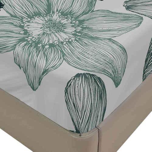Mateju Spannbettlaken aus Mikrofaser, Chic Schmetterling Druck Spannbetttuch Weiche Bequem Bettlaken für Einzelbett Doppelbett Boxspringbett, Matratzen bis zu 30 cm Höhe (grün,100x200cm) von Mateju
