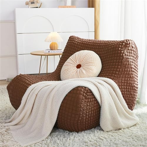 Mateju Stretch Lazy Sofabezug 1 Sitzer Sofabezug ohne Armlehnen Sofahusse Schonbezug Jacquard Weicher Sofa Überzug Sofaüberwurf Sofaschoner Hund Katze Sofaschutz - 17 Farben (Braun,1-Sitzer) von Mateju