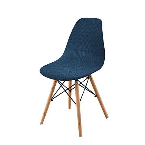 Mateju Stretch Moderne Shell Stuhlhussen 1 2 4 6 8er Schonbezüge Waschbar Bezug Stuhlhussen Skandinavisch Stuhlbezug für Esszimmerstühle Küche Hochzeit Büro Bankette Partys Deko (Navy blau,4pcs) von Mateju