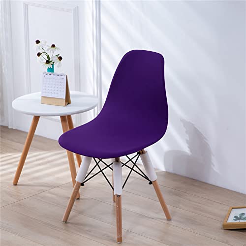 Mateju Stretch Moderne Shell Stuhlhussen 1 2 4 6 8er Schonbezüge Waschbar Bezug Stuhlhussen Skandinavisch Stuhlbezug für Esszimmerstühle Küche Hochzeit Büro Bankette Partys Deko (Violett,6pcs) von Mateju