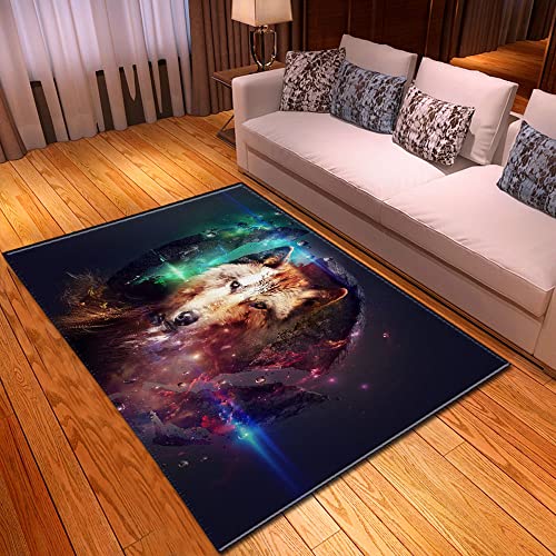 Mateju Teppich Schlafzimmer Wohnzimmer Teppich 3D Druck Dekoration Waschbarer Flanell Teppiche Balkon Terrasse Küchenteppich Bodenmatte Fußmatte (50x80cm,interstellar) von Mateju