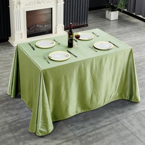 Mateju Tischrock Stehtisch Husse Rechteckige, Satiniertes Tischdecke für Partei, Feiern Veranstaltungen Hochzeit Dekoration Party für Bankett Geburtstag Hochzeit (Matchagrün,120x180cm) von Mateju