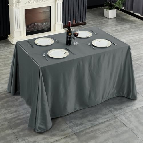 Mateju Tischrock Stehtisch Husse Rechteckige, Satiniertes Tischdecke für Partei, Feiern Veranstaltungen Hochzeit Dekoration Party für Bankett Hochzeit Geburtstag (Anthrazit,160x240cm) von Mateju