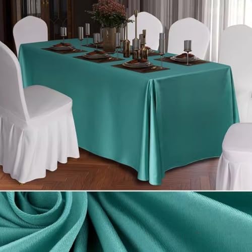 Mateju Tischrock Stehtisch Husse Rechteckige, Volltonfarbe Satiniertes Tischdecke für Partei, Feiern Veranstaltungen Hochzeit Dekoration Party für Bankett Hochzeit Geburtstag (Seeblau,150x210cm) von Mateju