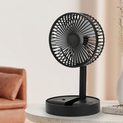 Mateju Tischventilator USB, Ventilator Leise mit 3 Geschwindigkeiten, 180° Tragbarer Mini Ventilator, Kleiner Ventilator für Home, Office, Camping, Garten, Outdoor (Schwarz,16.4x8.7cm) von Mateju