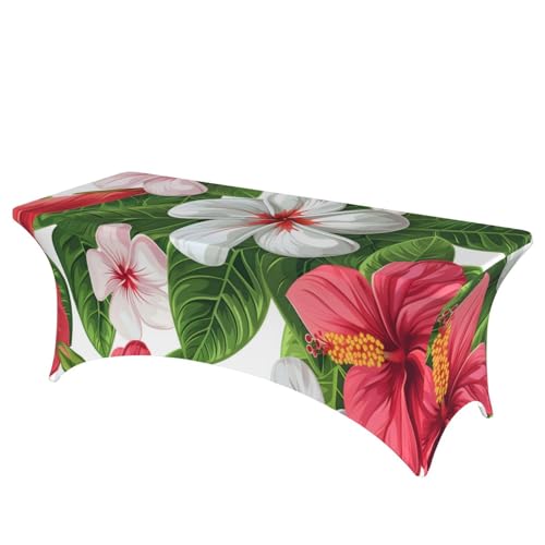 Mateju Tropische Pflanzen Tischhusse, Elasthan Tischdecke Rechteckige Tisch Hussen Polyester Spanntischdecke für Hochzeit Party Küche Dekoration Feiern (Stil 1,183x76x76cm) von Mateju