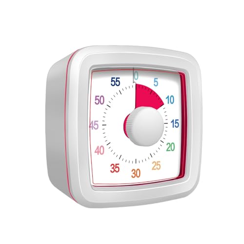 Mateju Visueller Timer Kinder 60 Minuten Countdown Timer für Erwachsene Leise Zahnputzuhr Lernuhr Küchentimer Zeit Management Werkzeug Tool für Schule Büro (Blau 1,One Size) von Mateju