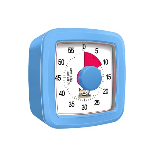 Mateju Visueller Timer Kinder 60 Minuten Countdown Timer für Erwachsene Leise Zahnputzuhr Lernuhr Küchentimer Zeit Management Werkzeug Tool für Schule Büro (Blauer Farbverlauf,One Size) von Mateju