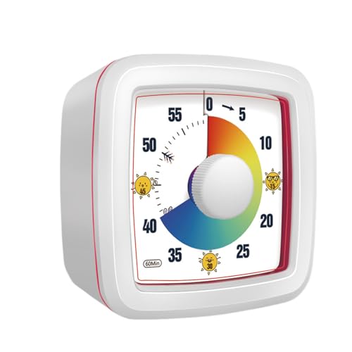 Mateju Visueller Timer Kinder 60 Minuten Countdown Timer für Erwachsene Leise Zahnputzuhr Lernuhr Küchentimer Zeit Management Werkzeug Tool für Schule Büro (Farbverlauf,One Size) von Mateju