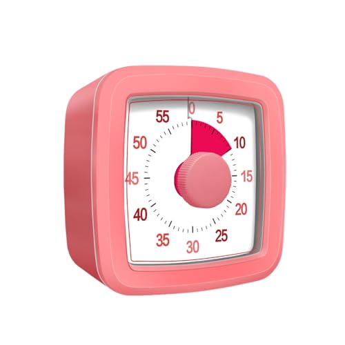 Mateju Visueller Timer Kinder 60 Minuten Countdown Timer für Erwachsene Leise Zahnputzuhr Lernuhr Küchentimer Zeit Management Werkzeug Tool für Schule Büro (Wassermelone,One Size) von Mateju